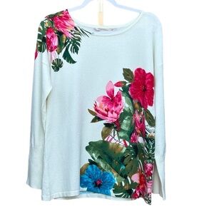 Soft Surroundings Floral Garden Bloom Sweater Size M
